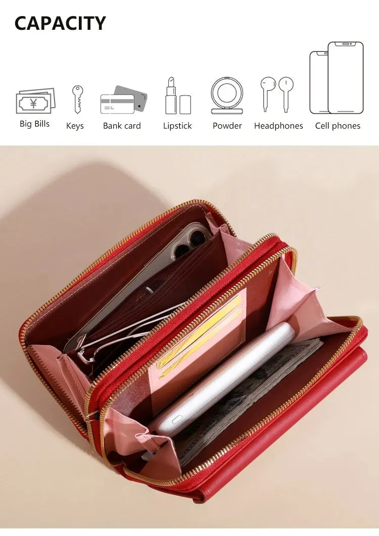 Bolso bandolera pequeño para mujer, monedero y cartera para teléfono móvil