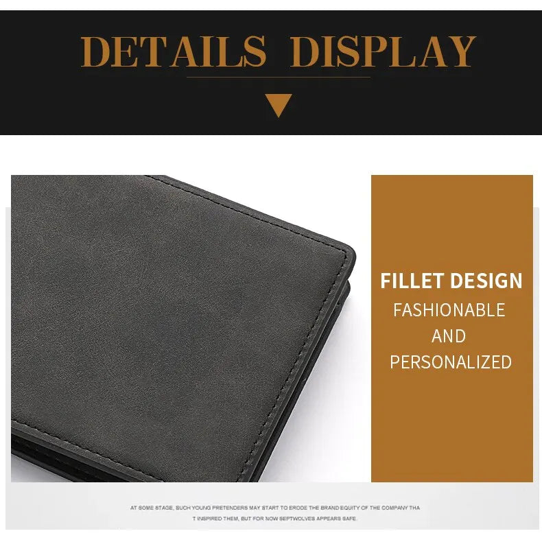 2023 nueva billetera hombre corto dólar clip cremallera simple suave de cuero ligero