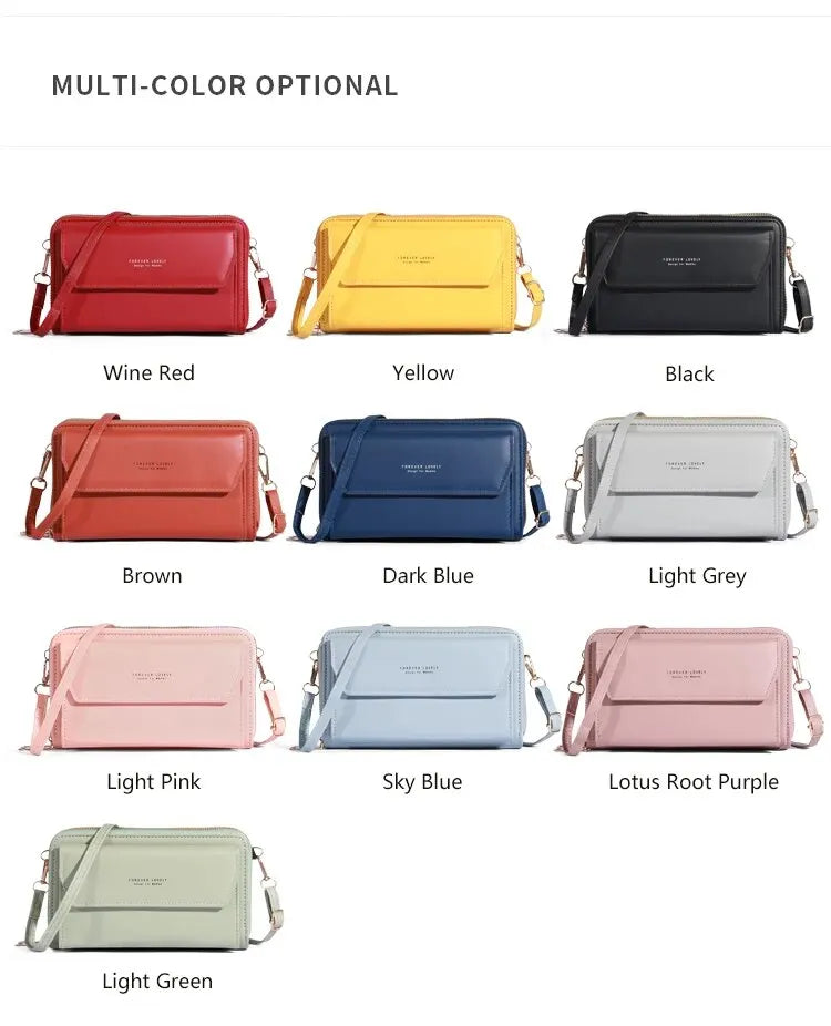 Bolso bandolera pequeño para mujer, monedero y cartera para teléfono móvil