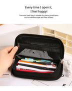 20cm Ins negro y blanco tablero de cuadros de gran capacidad de almacenamiento de gran valor bolsa de lápiz caja de papelería