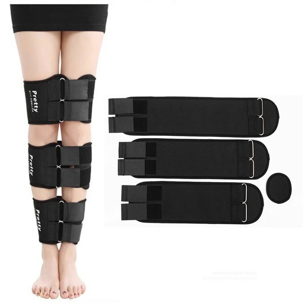 Banda de corrección ajustable para pierna y rodilla, Corrector de postura para enderezar, correa de belleza para piernas, 3 unidades