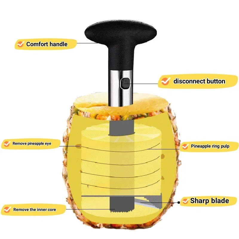 1 pieza, cortador de piña, pelador, pelador de acero inoxidable, herramientas para frutas, utensilios de cocina, accesorios de cocina, artilugios de cocina