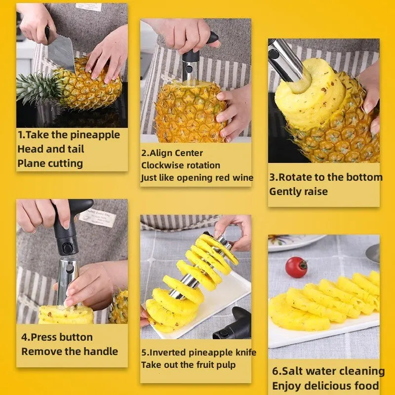 1 pieza, cortador de piña, pelador, pelador de acero inoxidable, herramientas para frutas, utensilios de cocina, accesorios de cocina, artilugios de cocina