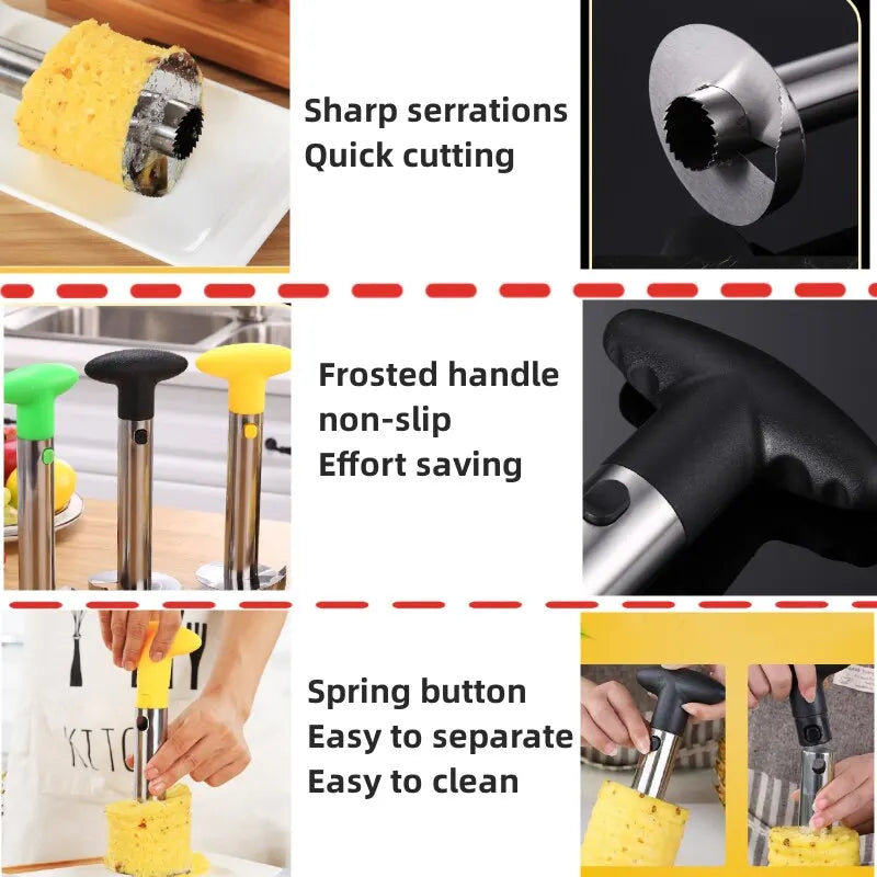 1 pieza, cortador de piña, pelador, pelador de acero inoxidable, herramientas para frutas, utensilios de cocina, accesorios de cocina, artilugios de cocina