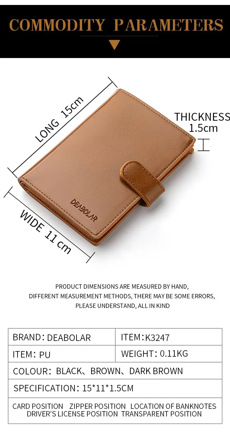 Bolsa de pasaporte de viaje con estilo, tarjetero portátil multifunción, cartera para hombres