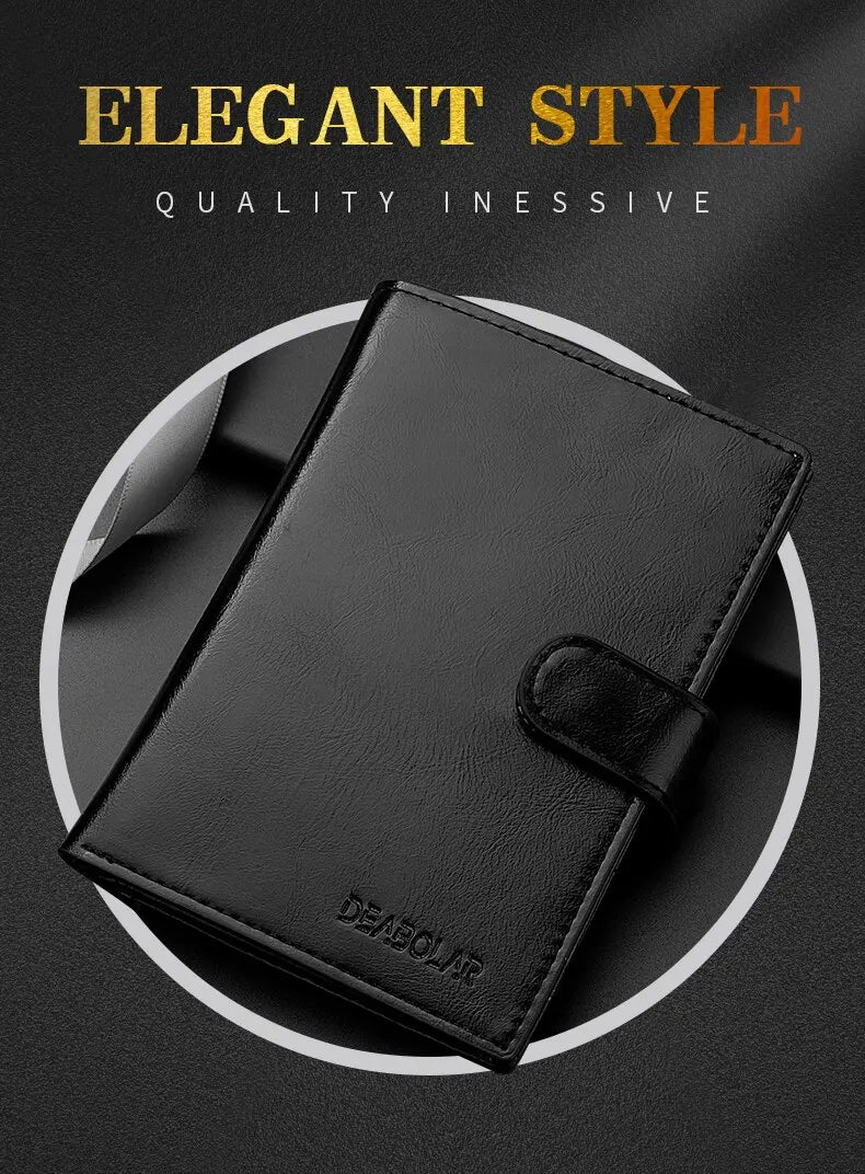 Bolsa de pasaporte de viaje con estilo, tarjetero portátil multifunción, cartera para hombres