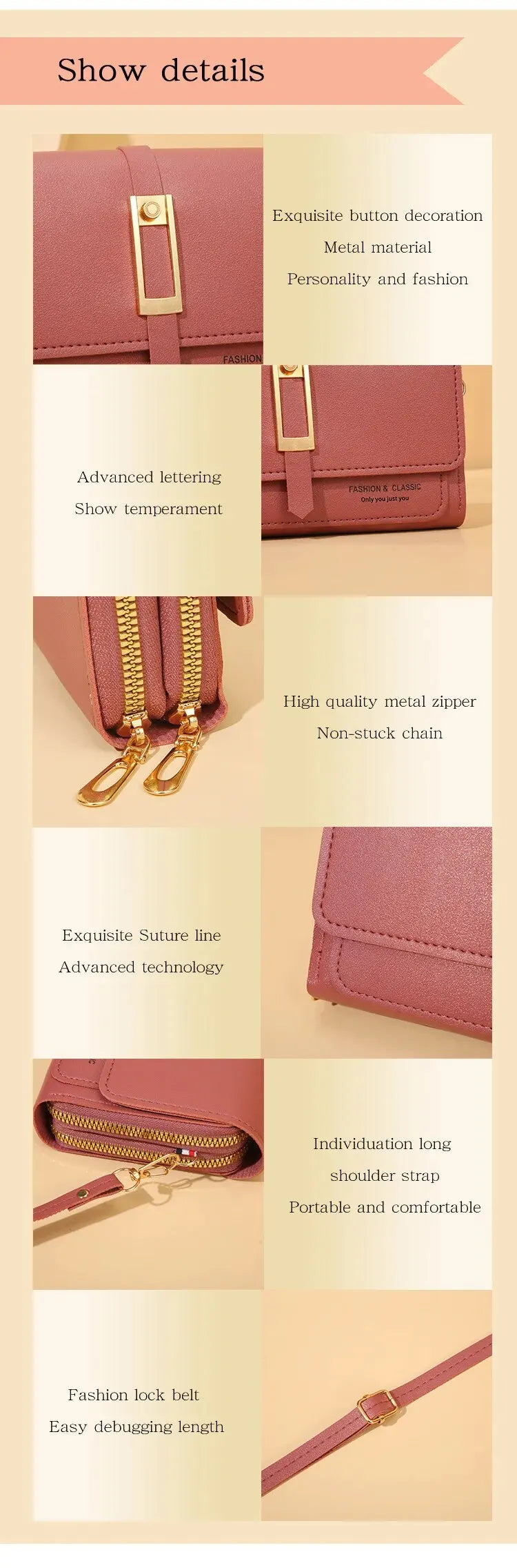 Bolso de hombro para mujer, bandolera funcional con cadena, cartera para teléfono móvil, Mini bolso de gran capacidad