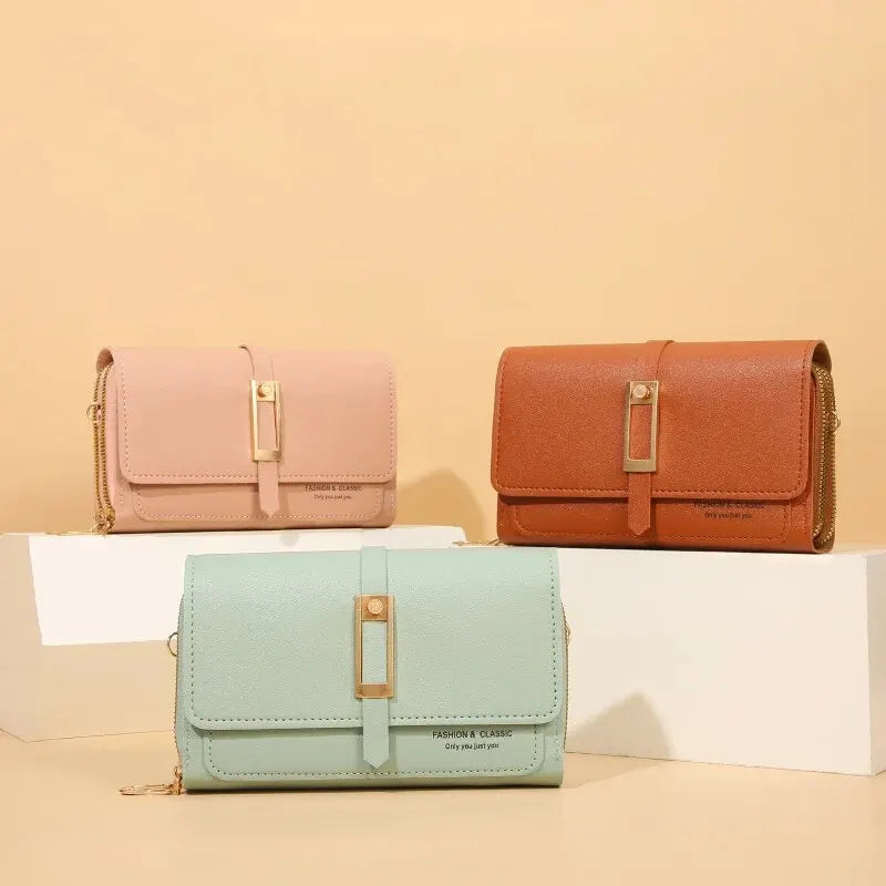 Bolso de hombro para mujer, bandolera funcional con cadena, cartera para teléfono móvil, Mini bolso de gran capacidad